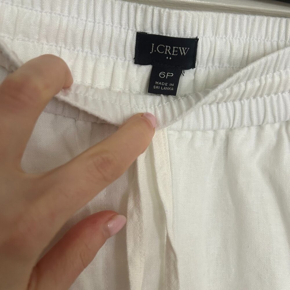 J. Crew Factory White Cropped Drawstring Pants - Picture 4 of 5